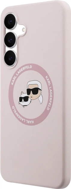 Etui plecki Karl Lagerfeld Silicone Karl&Choupette Heads MagSafe do Samsung Galaxy S25 FE Pink (KLHMS25FESKCHTCK) - obraz 2