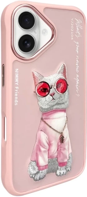 Панель Nimmy Glasses Cool Cat для Apple iPhone 16 Pink (6971080319334) - зображення 2