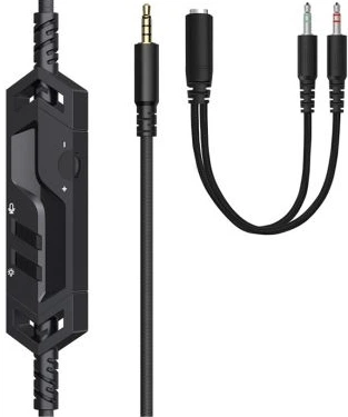 Навушники Conceptronic Gaming 3.5mm Wired Headset + Splitter Cable Black (ATHAN03B) - зображення 2