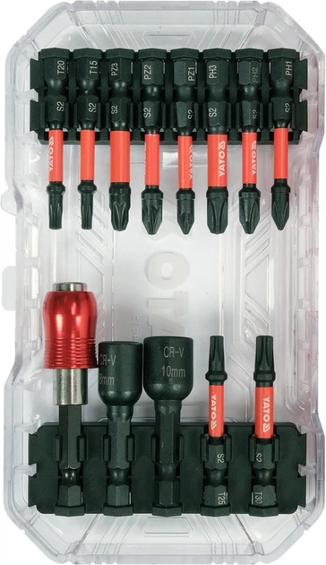 Zestaw końcówek udarowych śrubokrętowych YATO 18 szt. (YT-04615) - obraz 2