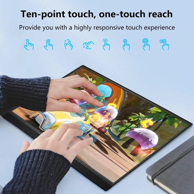 Монитор сенсорный портативный 15.6" Pisichen HD-156 Full HD IPS 60 Гц Б/В - изображение 2