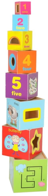 Piramidka–sorter KIK edukacyjna drewniana do nauki liczenia i kształtów 71 cm XXL (5903039765672) - obraz 3