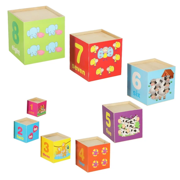 Piramidka–sorter KIK edukacyjna drewniana do nauki liczenia i kształtów 71 cm XXL (5903039765672) - obraz 7