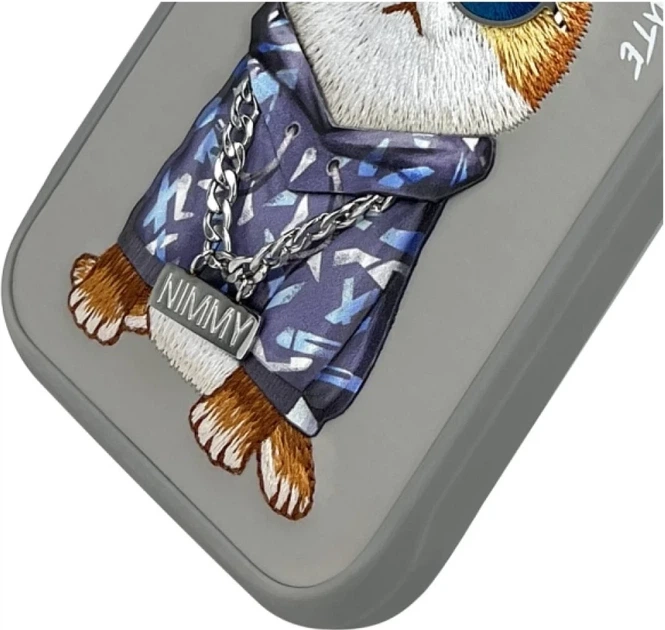 Etui plecki Nimmy Glasses Cool Cat do Apple iPhone 16 Pro Grey (6971080319372) - obraz 5
