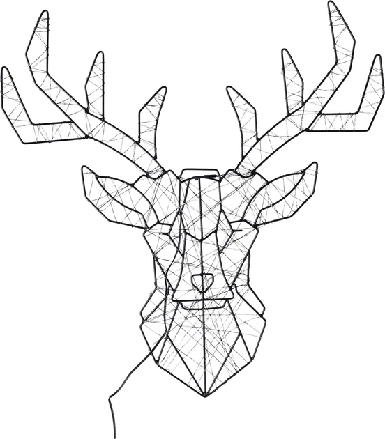 Dekoracja świąteczna LED Hedo Głowa renifera 53 x 51 cm IP44 Ciepła biel 89991 (5904041146022) - obraz 1