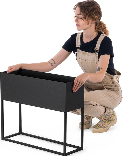 Квітник з горщиком Kadax 60x50 см Чорний (K10700) - зображення 7