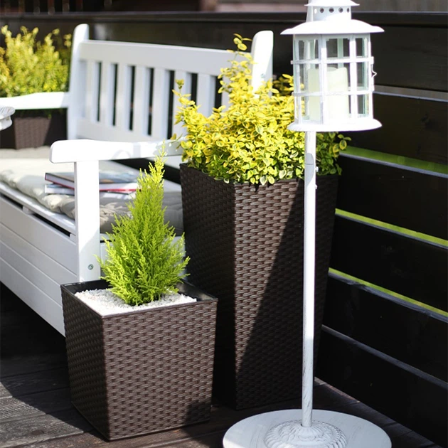 Donice na kwiaty z wkładem Kadax Pesaro K8060 25 cm + 30 cm + 35 cm Mokka - obraz 7