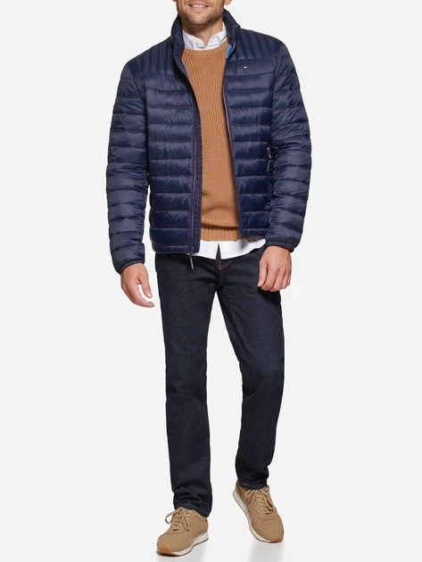 Мужская демисезонная куртка Tommy Hilfiger 3X, синяя - изображение 3