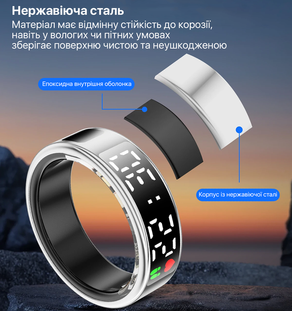 Смарт-кольцо INSPIRE HSR08 Размер 10 Gold (HSR08-10) - изображение 6