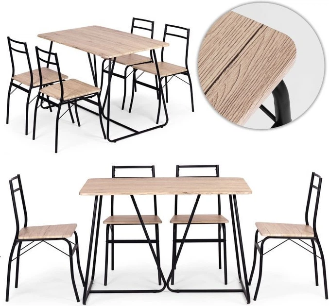 Zestaw mebli ModernHome by Multistore stół do jadalni 110 x 70 cm, 4 krzesła (PARIS-W) - obraz 5