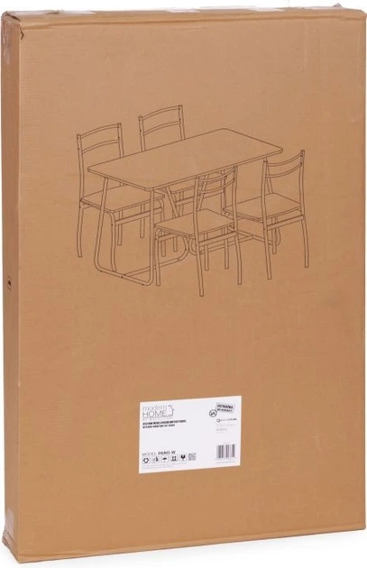 Zestaw mebli ModernHome by Multistore stół do jadalni 110 x 70 cm, 4 krzesła (PARIS-W) - obraz 11
