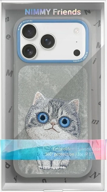 Etui plecki Nimmy Big Eyed Pet 2.0 Cat do Apple iPhone 17 Gray (6971080313349) - obraz 2
