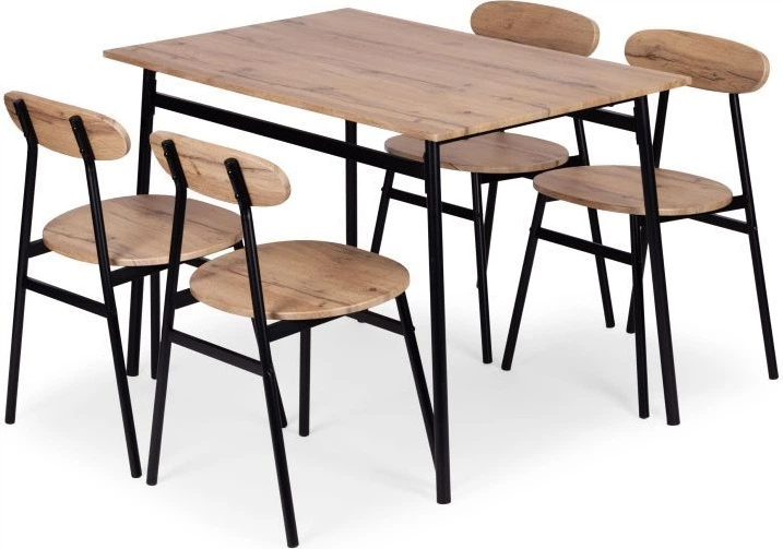 Zestaw mebli ModernHome by Multistore stół do jadalni 110 x 70 cm, 4 krzesła (OSLO-O) - obraz 4