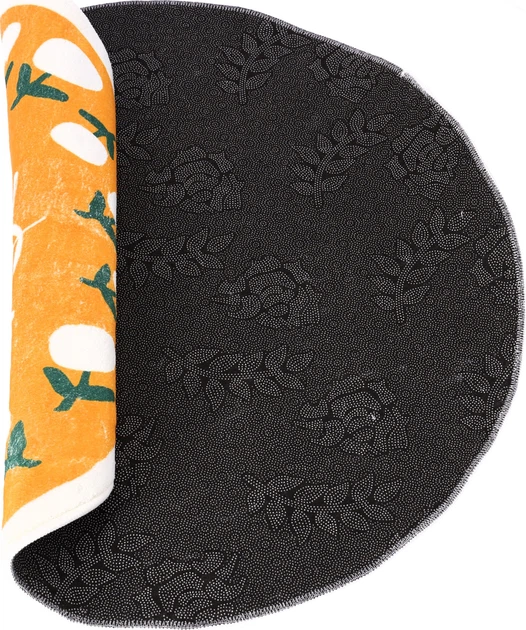 Dywanik dziecięcy Hedo okrągły antypoślizgowy w kwiatowy wzór żółty 100 x 100 cm (5904041141195) - obraz 2