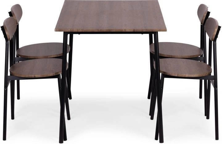 Zestaw mebli ModernHome by Multistore stół do jadalni 110 x 70 cm, 4 krzesła (OSLO-WD) - obraz 2
