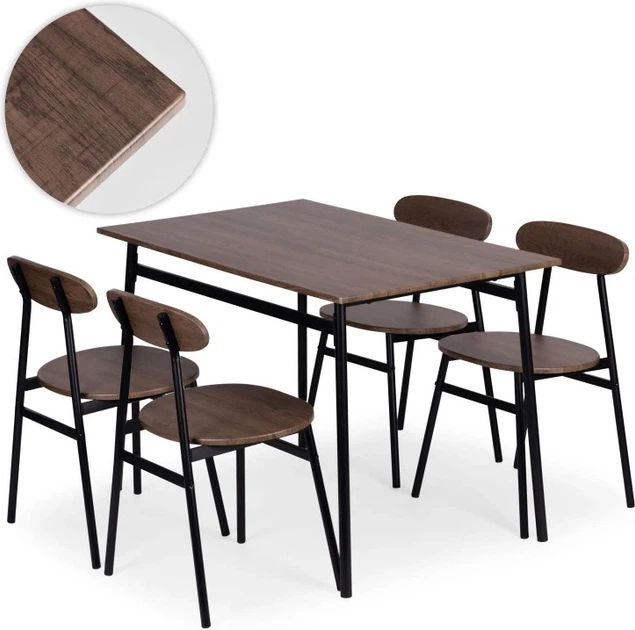 Zestaw mebli ModernHome by Multistore stół do jadalni 110 x 70 cm, 4 krzesła (OSLO-WD) - obraz 5