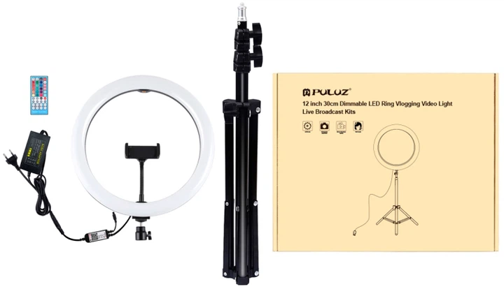 Lampa pierścieniowa LED Puluz PKT3050EU 12" + statyw 1.1 m - obraz 2