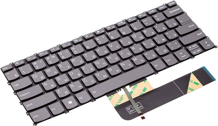 Клавіатура для ноутбука PowerPlant Lenovo IdeaPad C340-14IWL, темно-сіра, підсвічування (KB315680) - зображення 2