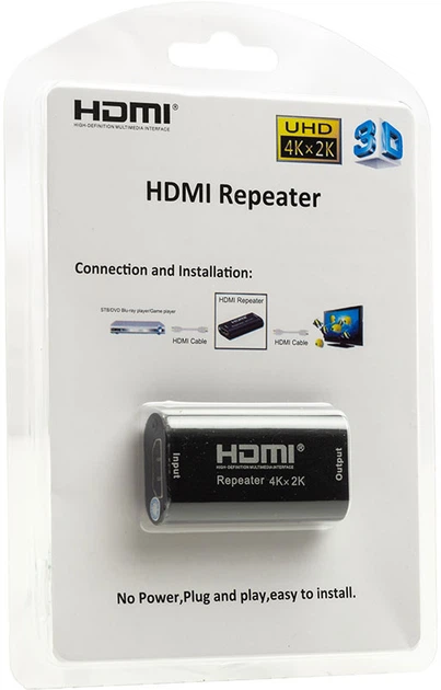 HDMI-ретранслятор PowerPlant HDMI V1.4, 4K (CA912537) - зображення 5