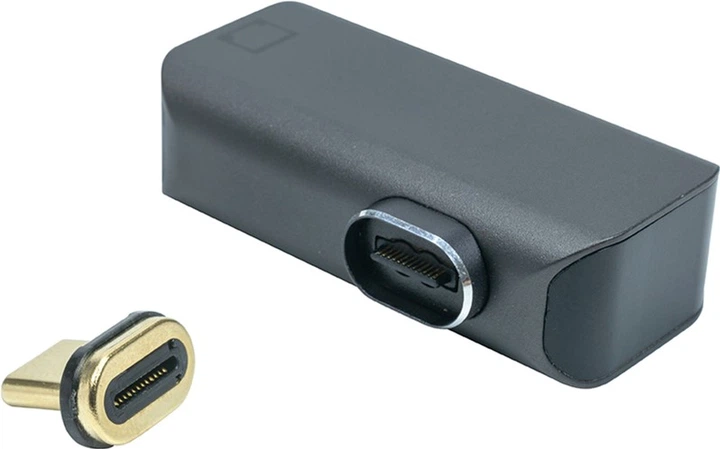 Адаптер PowerPlant USB Type-C - RJ-45, 100/1000Mb Black (CA914296) - зображення 2