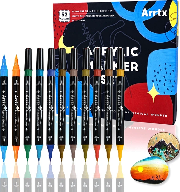 Markery akrylowe Arrtx AACM-03-32 32 kolory (LC302802) - obraz 12