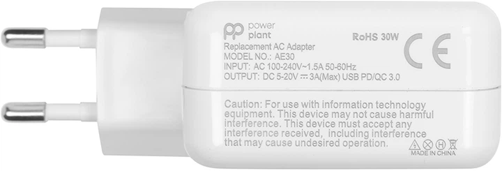 Блок живлення PowerPlant для ноутбука Apple 20 В 30 Вт 1.5 A USB Type-C (AP29USBC) - зображення 3