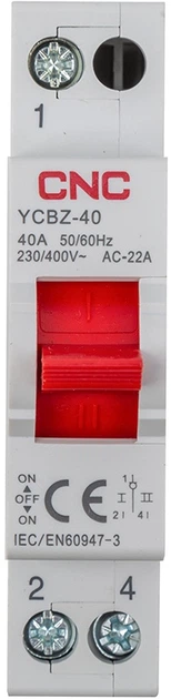 Модульний перемикач навантаження CNC YCBZ-40 1P 40A (EL240357) - зображення 4