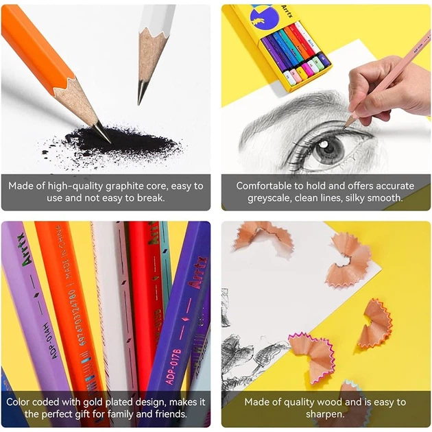Zestaw profesjonalnych ołówków do rysowania Arrtx 14 szt. (AOP-0114A) - obraz 4