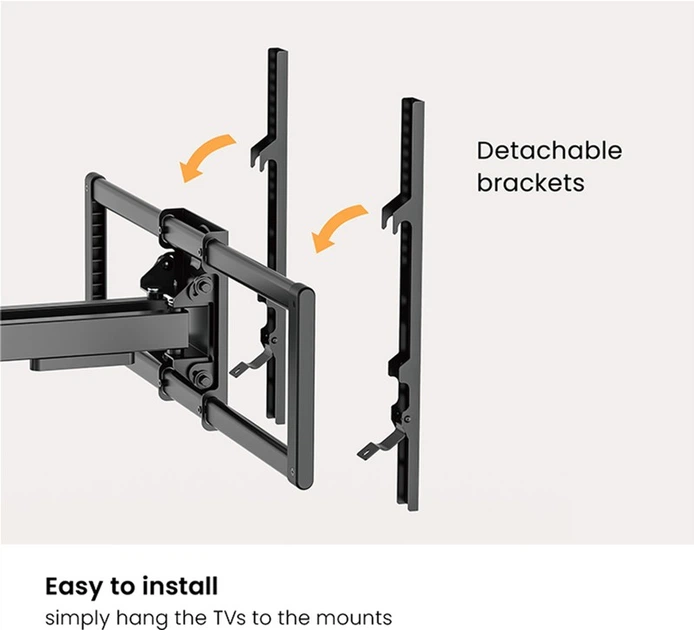 Настінне кріплення HiSmart для телевізора 37"-86" (HS083960) - зображення 2