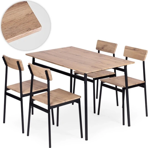 Zestaw mebli ModernHome by Multistore stół do jadalni 110 x 70 cm, 4 krzesła (MALMO-O) - obraz 5