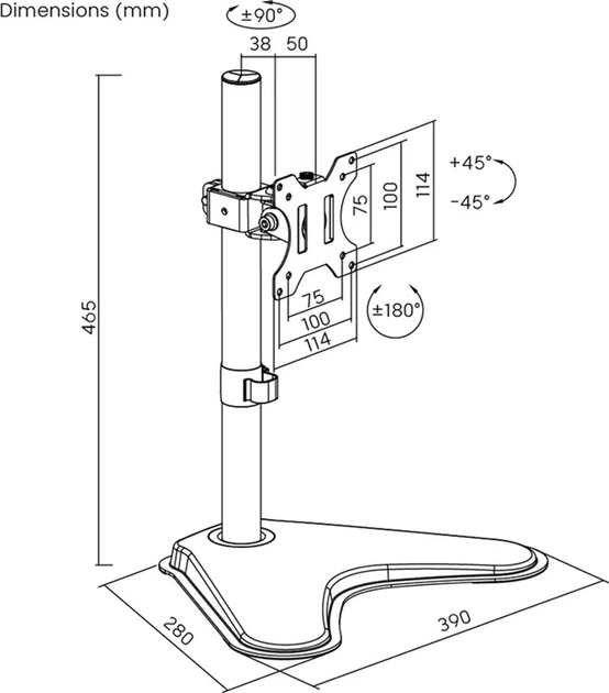 Настільне кріплення HiSmart для монітора 13"-32" (HS083915) - зображення 2