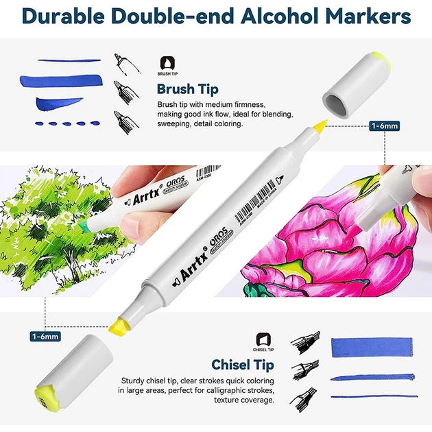Markery alkoholowe Arrtx Oros 80 kolorów (LC303434) - obraz 3