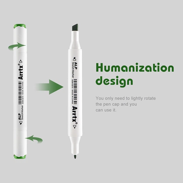 Markery alkoholowe Arrtx Alp ASM-0280A 80 kolorów (LC302192) - obraz 7