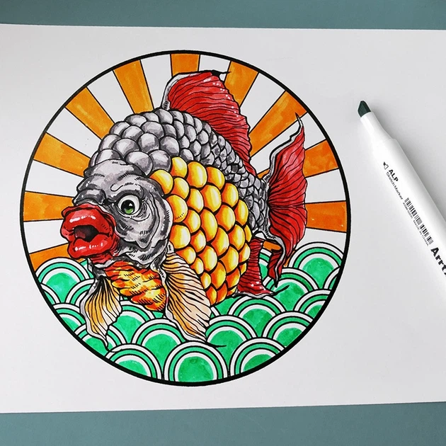 Markery alkoholowe Arrtx Alp ASM-0290B 90 kolorów (LC302475) - obraz 10