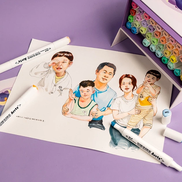 Markery alkoholowe Arrtx Alp ASM-02-PT01 40 kolorów odcienie pastelowe (LC302598) - obraz 9