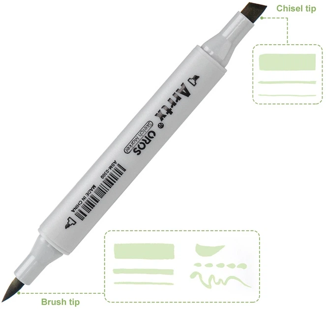 Markery alkoholowe Arrtx Oros ASM-03-PT01 40 kolorów odcienie pastelowe (LC302628) - obraz 6