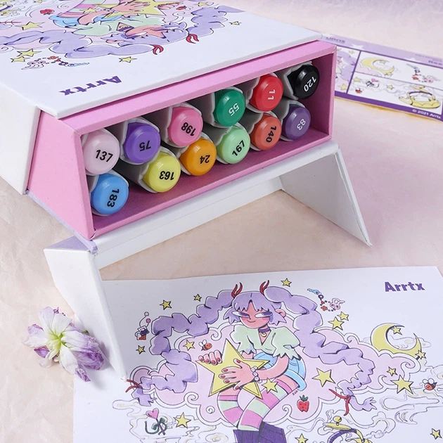 Markery alkoholowe Arrtx Oros ASM-03-ACS1-02 12 kolorów (LC302789) - obraz 10