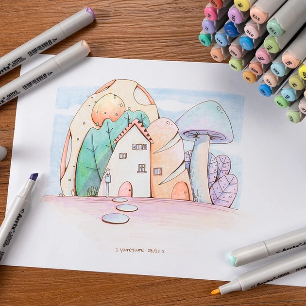 Markery alkoholowe Arrtx Oros ASM-03-PT01 40 kolorów odcienie pastelowe (LC302628) - obraz 10