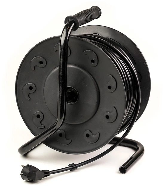 Подовжувач на котушці PowerPlant 50 м, 3x2.5мм2, 16А, 4 розетки, морозостойкий (JY-2002/50) (PPRA16M50S4L) - зображення 2