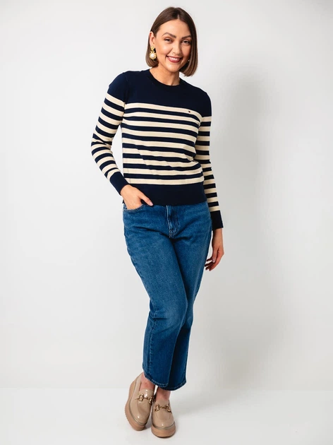 Sweter damski Tommy Hilfiger WW0WW44984-0FA L Granatowy/Beżowy (8720638711278) - obraz 3