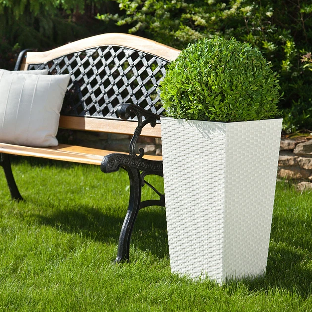 Donice na kwiaty z wkładem Kadax Pesaro K8066 30 cm + 35 cm + 40 cm Białe - obraz 4