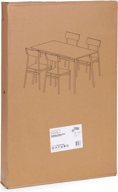 Zestaw mebli ModernHome by Multistore stół do jadalni 110 x 70 cm, 4 krzesła (MALMO-WD) - obraz 11