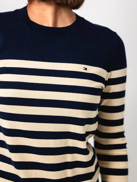 Sweter damski Tommy Hilfiger WW0WW44984-0FA XS Granatowy/Beżowy (8720638711247) - obraz 4