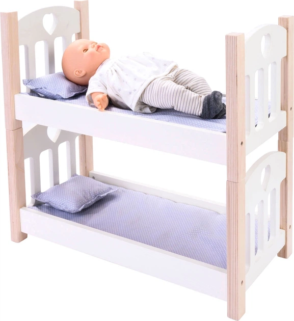 Ліжко для ляльок Engelhart двоярусне сіро-біле 1750218 (8716096018691) - зображення 2