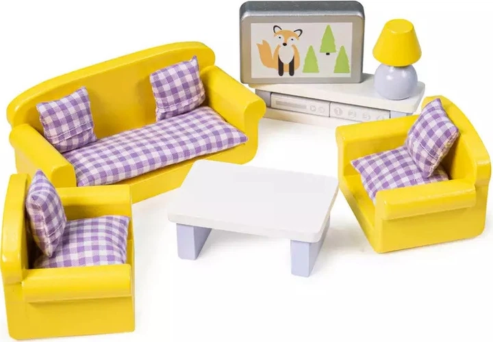 Salon dla lalek Tidlo drewniany 9-częściowy 2999942 (5012824002257) - obraz 2