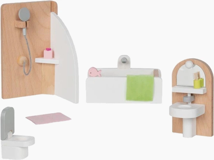 Садові меблі для ляльок Goki дерев'яні 9-предметні 5220089 (4013594514750) - зображення 3