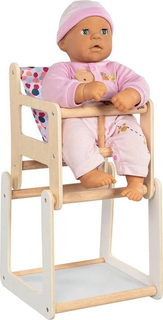 Стільчик для годування ляльок Goki дерев'яний зі столиком 2в1 5220092 (4013594514835) - зображення 3