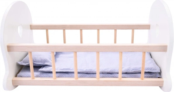 Ліжко для ляльок Engelhart дерев'яне сіро-біле 1750224 (8716096018714) - зображення 2