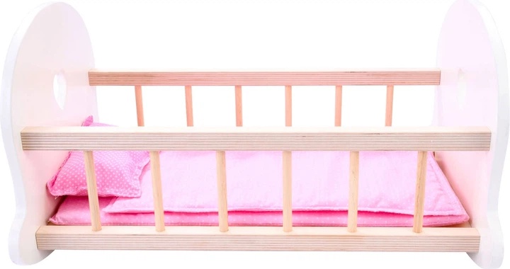 Ліжко для ляльок Engelhart дерев'яне Рожево-біле 1750225 (8716096018721) - зображення 2