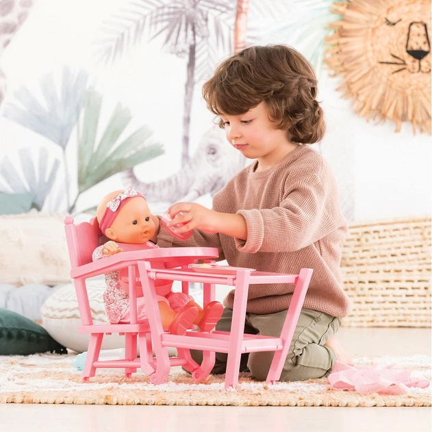 Krzesełko do karmienia lalek Corolle Mon Grand Poupon Różowe 5610485 (4062013141299) - obraz 3